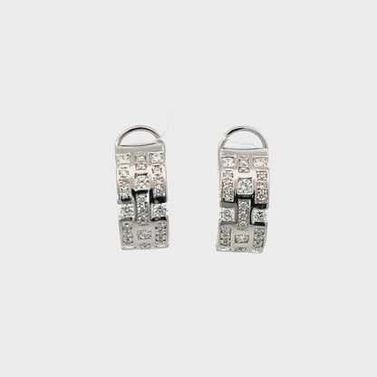 Earrings w/ Diamonds 18K White Gold