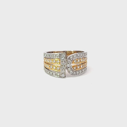 Lady's Ring w/ Diamonds 18K Yellow Gold & White Gold