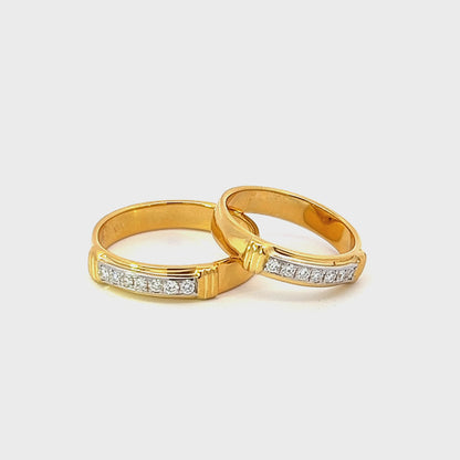 Ring Bands w/ Diamonds 18K Yellow Gold