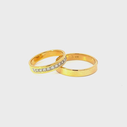 Ring Bands w/ Diamonds 18K Yellow Gold