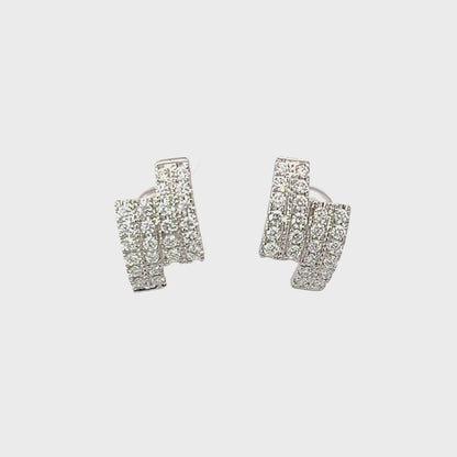 Earrings w/ Diamonds 18K White Gold