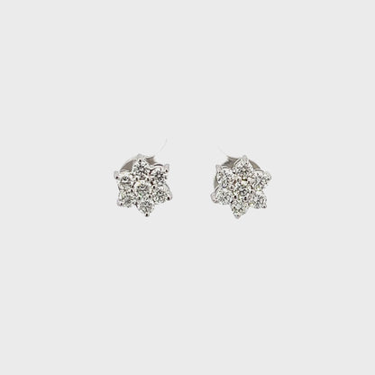 Earrings w/ Diamonds 18K White Gold