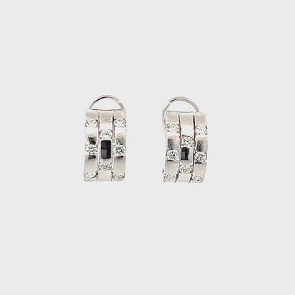 Earrings w/ Diamonds 18K White Gold