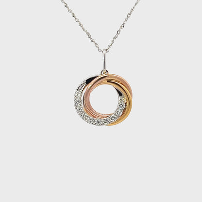 Pendant w/ Diamonds 18K Tricolor