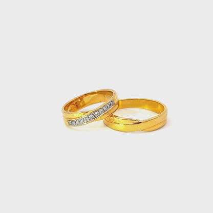 Ring Bands w/ Diamonds 18K Yellow Gold